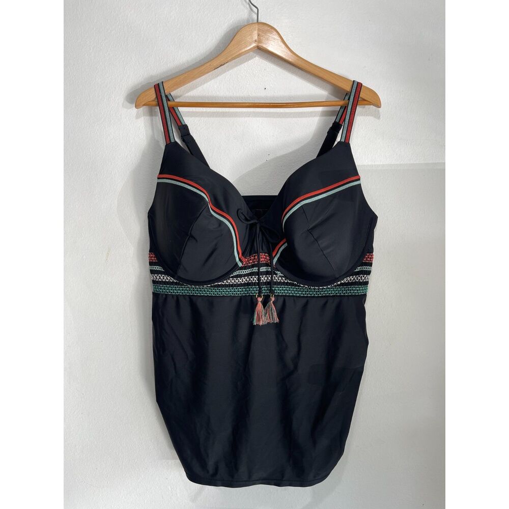 Swim by Cacique bathing suit swimwear embroidered built in bra woman 44F New